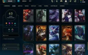 Ouro 2 com 81 Champs e 62 Skins + 1 Prestigio da Daina