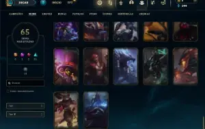 Ferro 3 com 110 Champs e 65 Skins + 400k de Master