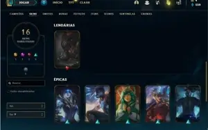 Conta ouro 4 com 45 Champs e 16 Skins + 1 Prestigio do Kayn