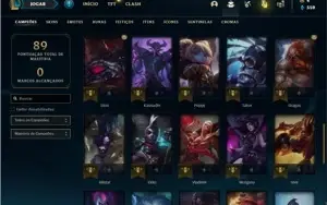 Conta ouro 4 com 45 Champs e 16 Skins + 1 Prestigio do Kayn