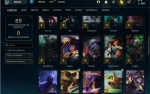 Conta ouro 4 com 45 Champs e 16 Skins + 1 Prestigio do Kayn