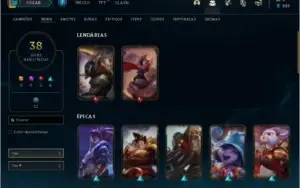 CONTA LOL 38 SKINS COM NICK BOM PRA MAIN ADC/LUCIAN