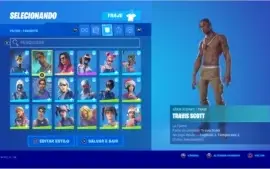 CONTA DE FORTNITE COM TRAVIS SCOTT+TUBARÃO MAKO+MUITAS SKINS