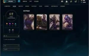 Conta ouro 4 com 1,3kk de Lee e 700k de Yasuo com 62 skins