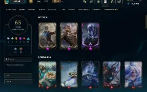 Ouro 1 com 140 Champs e 65 Skins +2 Prestigios