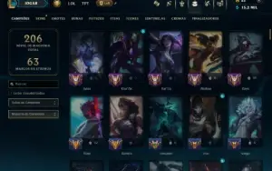Ouro 1 com 140 Champs e 65 Skins +2 Prestigios