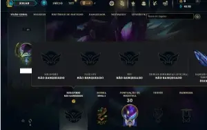 Unranked com 36 Champs e 8 Skins ( Ex Diamante )