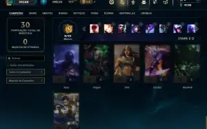 Unranked com 36 Champs e 8 Skins ( Ex Diamante )