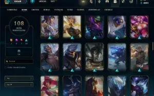Conta Unraneked com 105 Champs e 108 Skins ( MAIN SUP )