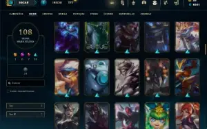 Conta Unraneked com 105 Champs e 108 Skins ( MAIN SUP )