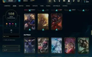 Conta Unraneked com 105 Champs e 108 Skins ( MAIN SUP )
