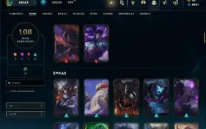 Conta Unraneked com 105 Champs e 108 Skins ( MAIN SUP )