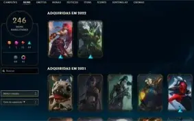 Conta antiga da season 1 com 8 skins vitoriosas 246 skins