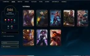 Conta antiga da season 1 com 8 skins vitoriosas 246 skins