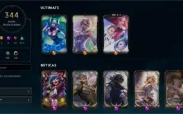 Conta LOL 344 skins, 363 ícones, 40 sentinelas e 42 cromas