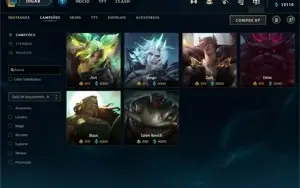 Conta LOL 344 skins, 363 ícones, 40 sentinelas e 42 cromas