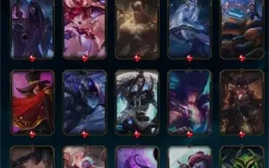Conta LOL 344 skins, 363 ícones, 40 sentinelas e 42 cromas