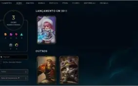 conta lvl 10 3 skins+frag de skin  8 champ