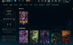 Unranked com TODOS os Champs e 187 Skins ( MID / JG / ADC )