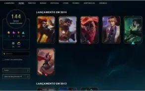 Conta Platina III 144 SKINS e 29 Chromas