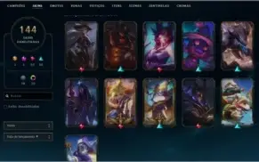 Conta Platina III 144 SKINS e 29 Chromas
