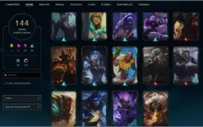 Conta Platina III 144 SKINS e 29 Chromas