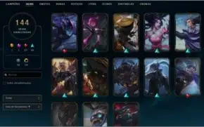 Conta Platina III 144 SKINS e 29 Chromas