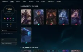 Conta Platina III 144 SKINS e 29 Chromas