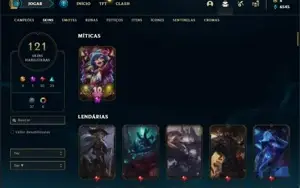 Conta prata 3 com 153 Champs e 121 Skins + 5 Vitoriosas