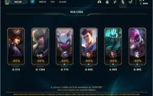 Conta ouro 4 com 3 skins e 27  champs