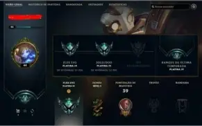 Conta lv44 platina 4 na soloq/flex smurf com nick raro