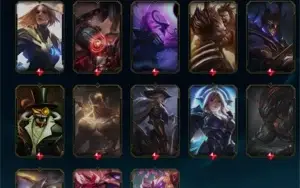 Conta com 114 Skins [2 Skins Vitoriosas] e 128 Campeões
