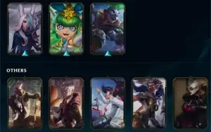 Conta com 114 Skins [2 Skins Vitoriosas] e 128 Campeões