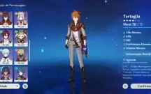 Conta genshin com tartaglia neuvilette hu tao +arma ar 40+