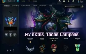 Conta League Of Legends  Todos Campeões 147 Skins Level 367