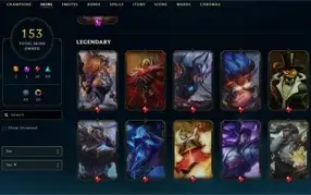 CONTA LOL EX D1 FULL CHAMPS 153 SKINS 2 ULTIMATES