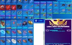 conta fortnite 310 skins muitos passes wild cat minty e etc
