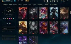 Platina 3 com TODOS os Champs e 129 Skins ( MONO JG )