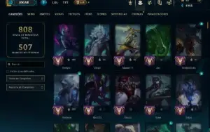 Platina 3 com TODOS os Champs e 129 Skins ( MONO JG )