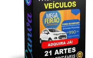 Pack Canva Veículos - 21 Artes Editáveis