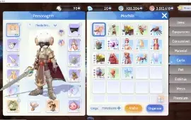 Conta Ragnarok Origin(PRT 4) Lorde + Carta Roxa e Pets S