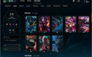 Plat 2 ouro 3 flex / 59 skins / quase Full champs