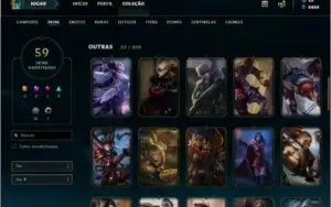 Plat 2 ouro 3 flex / 59 skins / quase Full champs