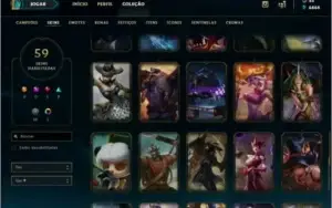 Plat 2 ouro 3 flex / 59 skins / quase Full champs