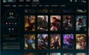 Plat 2 ouro 3 flex / 59 skins / quase Full champs