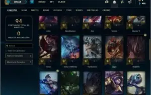 Conta platina 4 com 43 champs e 12 skins
