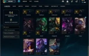 Conta platina 4 com 43 champs e 12 skins
