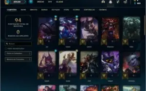 Conta platina 4 com 43 champs e 12 skins