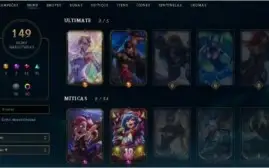 |CONTA LEAGUE OF LEGENDS| GOLD IV - 149 Skins - 131 Campeões
