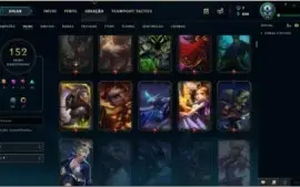 CONTA LOL 152 SKINS, 19 CROMAS, 145 CHAMP